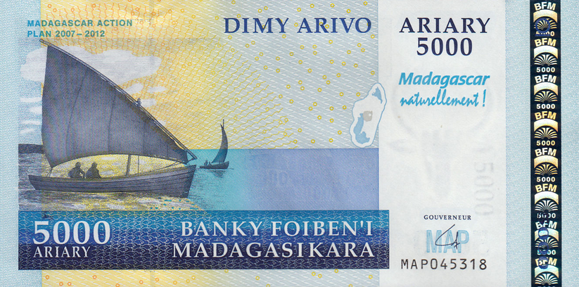 P 94 Madagascar 5000 Ariary Year 2012 (Comm)